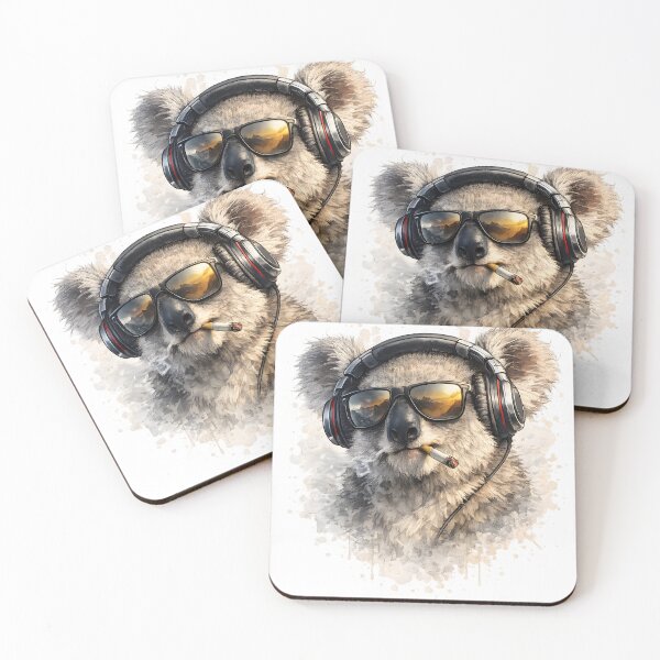 Item preview, Cool koala DJ with sunglasses designed and sold by giachem99.