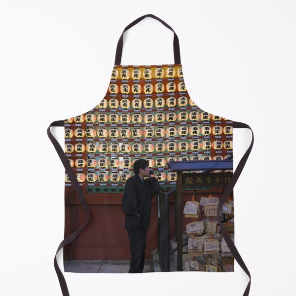 Item preview, Illuminated chochin lanterns and ema prayer plaques next to Marishiten Tokudaiji Temple in Ueno, Tokyo, during the New Year season. designed and sold by Pix4Japan.