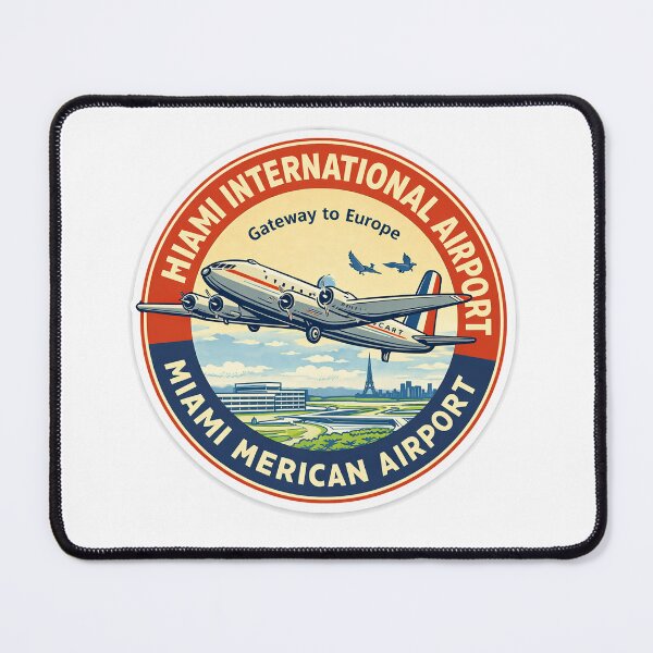 Item preview, Vintage Miami International Airport (MIA) aviation badge inspired by classic mid-century travel graphics and the golden age of air travel. designed and sold by PIXEL POP DESIGNS - Beyond the Norm!.