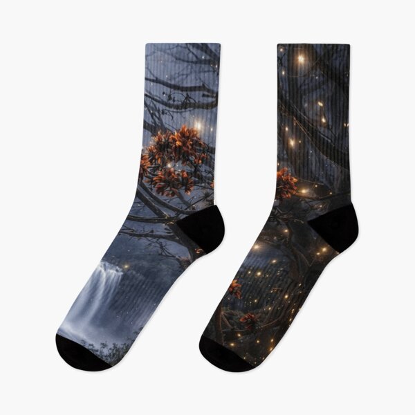 Item preview, Moonlit Ember Tree – Enchanted Forest Waterfall Nightscape designed and sold by Kimberly Palmer.