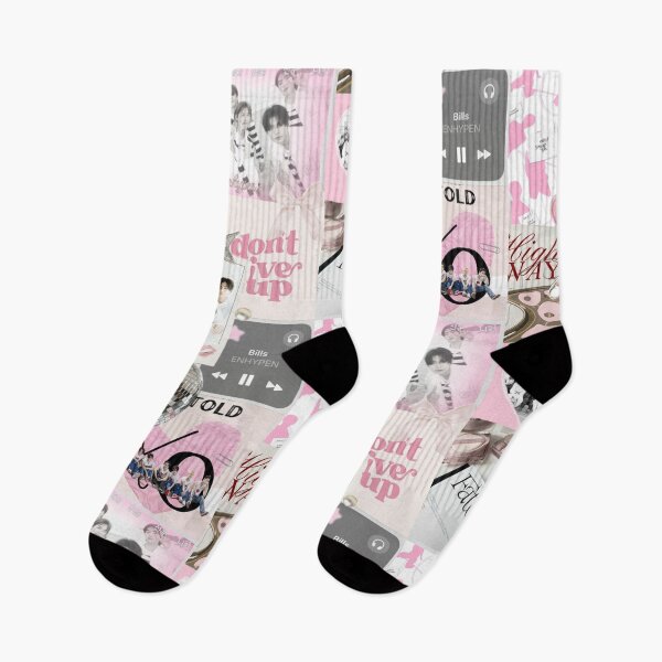 Item preview, ENHYPEN Aesthetic Pink Collage | K-Pop Pastel Scrapbook Design designed and sold by KryaArts27.