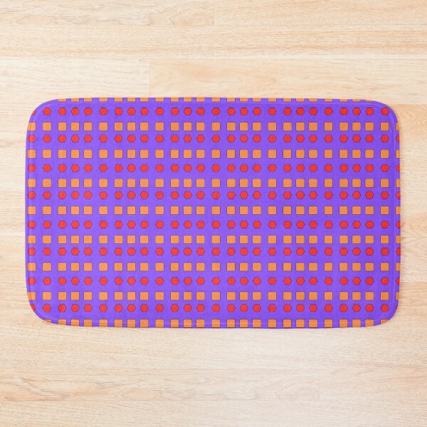 Item preview, Red Hexagon and Orange Rounded Squares on Purple background pattern designed and sold by fev-rocks.