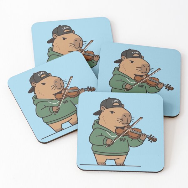 Item preview, Rap Capybara Violin Player – Whimsical Urban Music Design designed and sold by Dogandesighn.