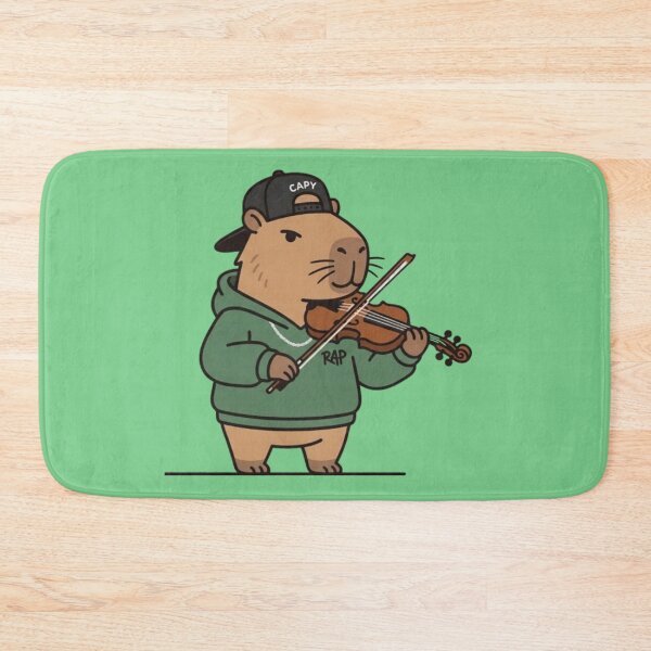 Item preview, Rap Capybara Violin Player – Whimsical Urban Music Design designed and sold by Dogandesighn.