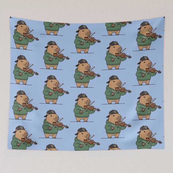 Item preview, Rap Capybara Violin Player – Whimsical Urban Music Design designed and sold by Dogandesighn.