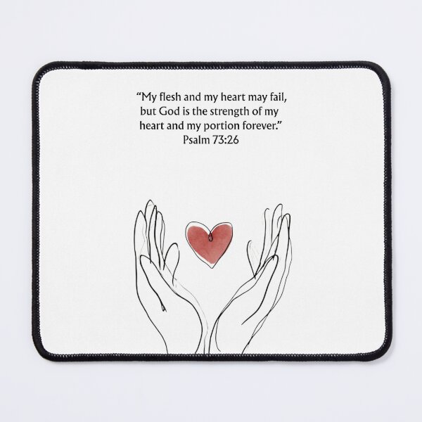 Item preview, Psalm 73:26 Bible Verse Print – Inspirational Christian Scripture Art – Strength in God designed and sold by QuietBibleLines.