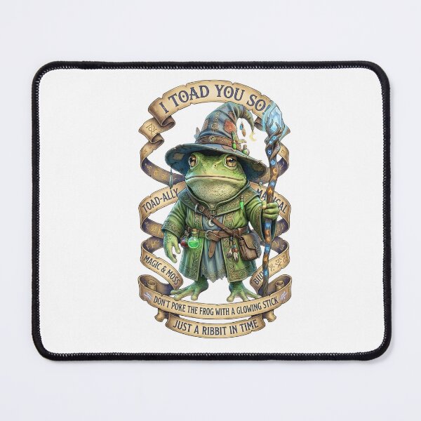 Item preview, Cute Frog Wizard with Magic Wand – Goblincore Forest Mage designed and sold by Mythic Ink Studio.