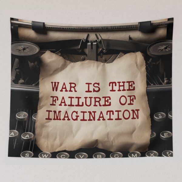 Item preview, War is the Failure of Imagination - Vintage Typewriter Art designed and sold by MakarenaCreate.