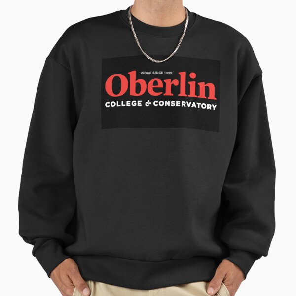 Oberlin College - red on black - woke since 1833 Premium Oversized Sweatshirt