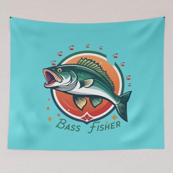 Item preview, Bass fishing Illustration "Bass Fisher" designed and sold by Art-Horizon.