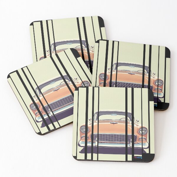 Item preview, Chevy Bel Air 1955, 50s pastel palette, chrome shine, mid-century 10 designed and sold by Neon G.