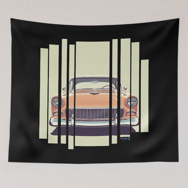 Item preview, Chevy Bel Air 1955, 50s pastel palette, chrome shine, mid-century 10 designed and sold by Neon G.