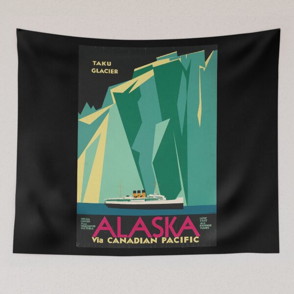 Item preview, Alaska Glacier Cruise Travel Vintage Poster designed and sold by blackdogshop.