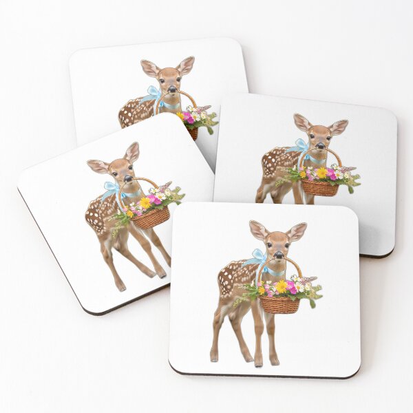 Item preview, Gentle Fawn with Flower Basket designed and sold by pumsquare.