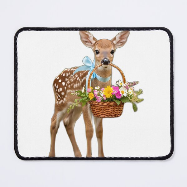 Item preview, Gentle Fawn with Flower Basket designed and sold by pumsquare.
