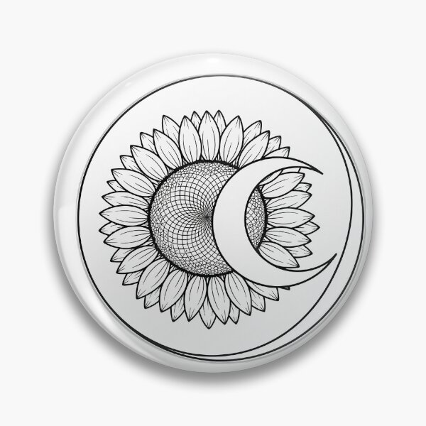 Item preview, Flat Moon Sunflower Crest designed and sold by pumsquare.