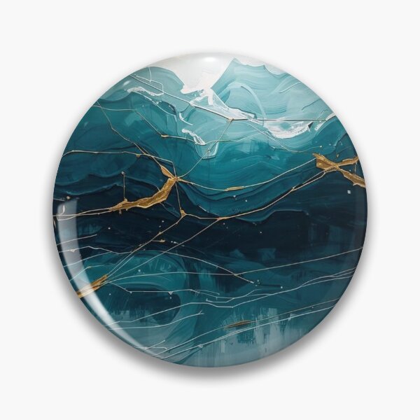 Item preview, Blue Symphony: Gold Leaf Abstract Expressionism - Large Textured Art designed and sold by Mintalize.
