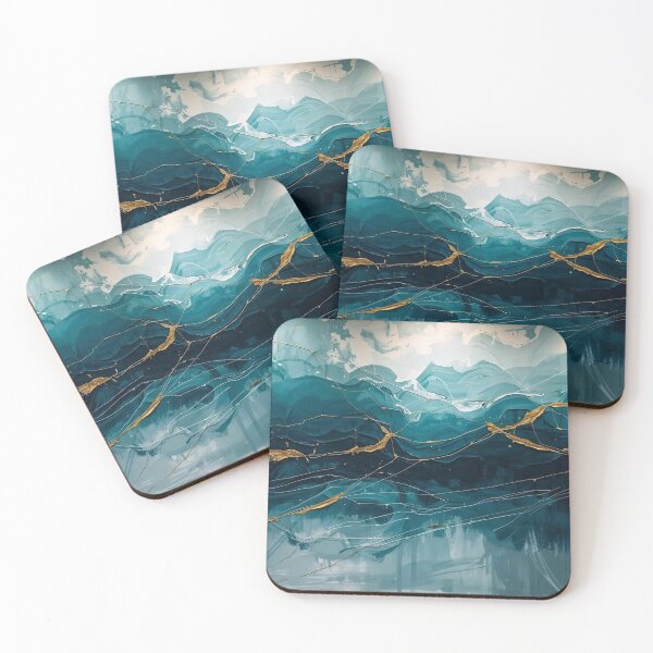 Item preview, Blue Symphony: Gold Leaf Abstract Expressionism - Large Textured Art designed and sold by Mintalize.