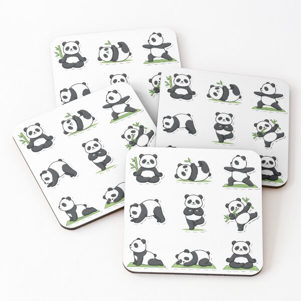 Item preview, Panda Yoga Sticker Pack - 9 Cute Zen Poses  designed and sold by YNAMREG.