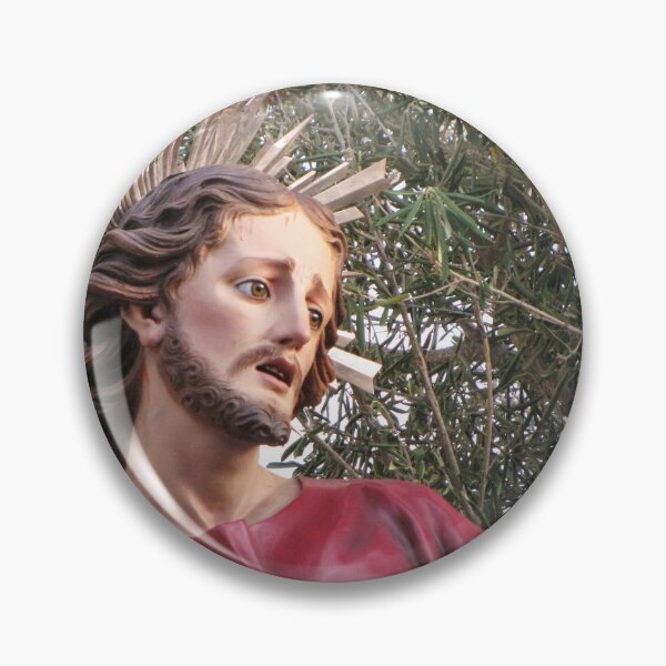 Item preview, Jesus Statue With Halo And Outstretched Hand Religious Christian Sculpture Against Olive Trees designed and sold by Nmallia.