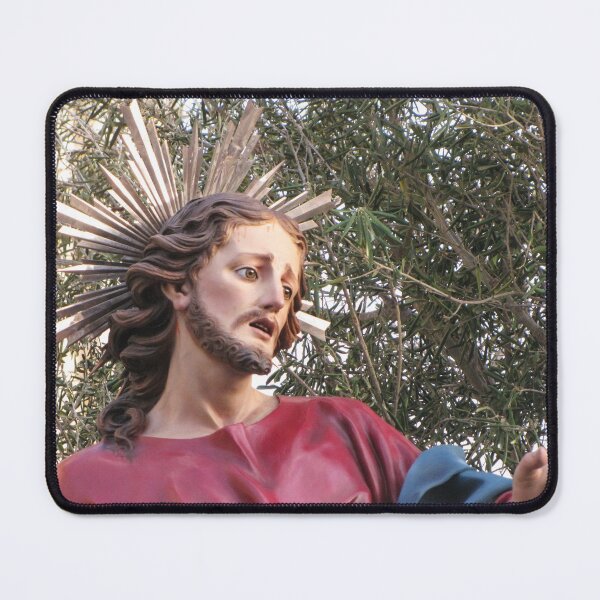 Item preview, Jesus Statue With Halo And Outstretched Hand Religious Christian Sculpture Against Olive Trees designed and sold by Nmallia.
