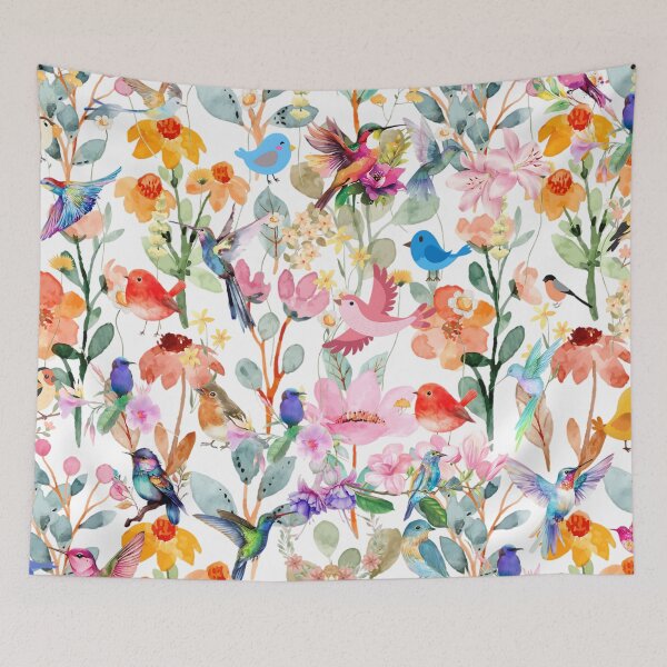 Item preview, Watercolor Garden Avian Symphony  Pattern designed and sold by VibranPalette.