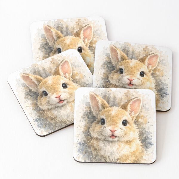 Item preview, Watercolor Rabbit Portrait Cute Animal Design designed and sold by giachem99.