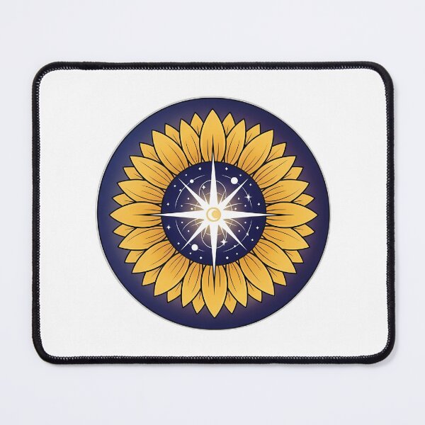 Item preview, Celestial Sunflower Round Emblem designed and sold by pumsquare.