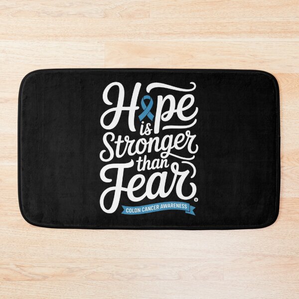 Item preview, Hope Is Stronger Than Fear Colon Cancer Awareness Blue Ribbon Script Banner Shirt designed and sold by DarylWelsh2024.