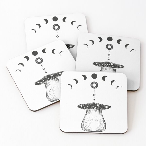 Item preview, Cosmic Mushroom with Moon Phases – Mystical Celestial Nature Illustration designed and sold by eachside-nik.