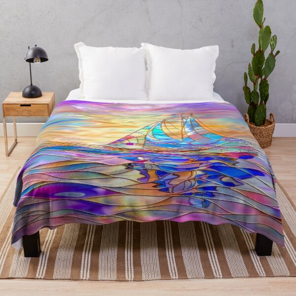 Item preview, Sailboat on the Sea at Sunset- Surreal Ocean Fantasy Art designed and sold by MargaretWiktor.