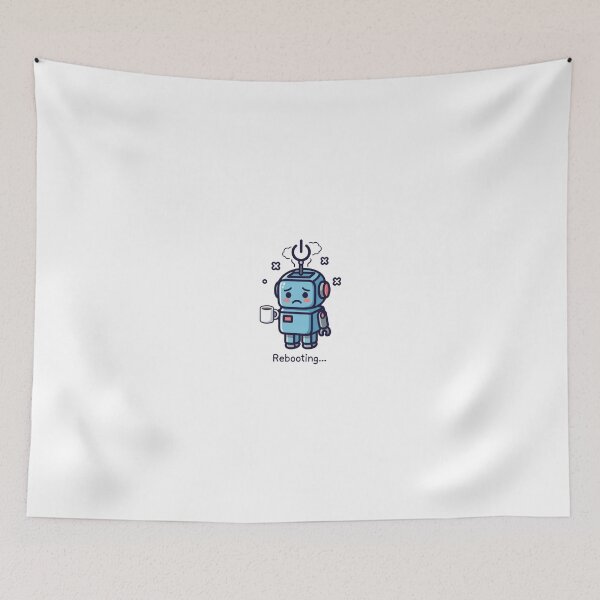 Item preview, tired robot designed and sold by doodlesandsip.