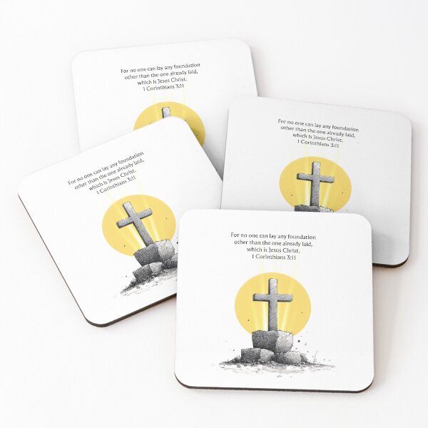 Item preview, 1 Corinthians 3:11 Bible Verse Print – Inspirational Christian Scripture Art – Foundation in Christ designed and sold by QuietBibleLines.