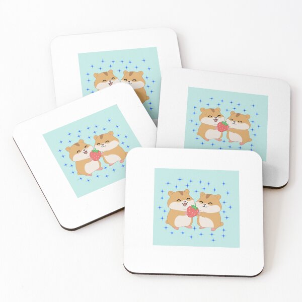 Item preview, Kawaii Hamster Sharing Strawberry- Cute Best Friends Hamster Sticker designed and sold by pn_terest.
