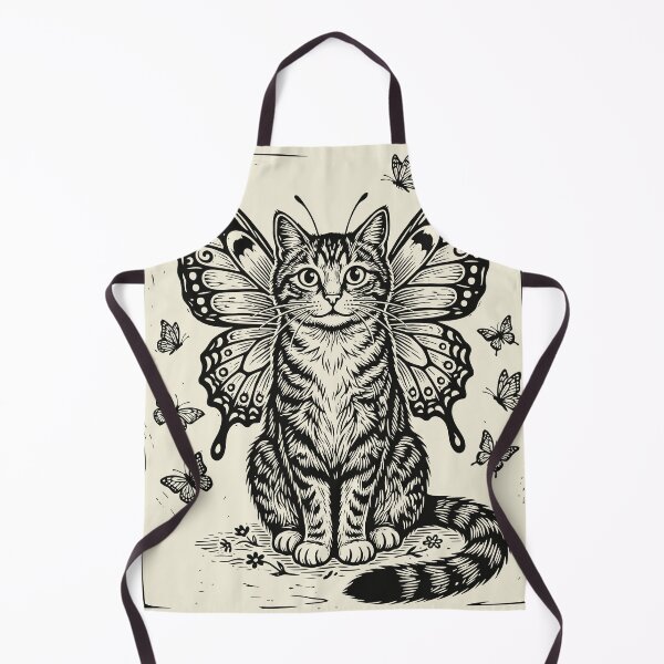 Item preview, Butterfly Cat Lino Style Vintage Feline Fairycore designed and sold by Y-Vibes.