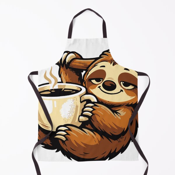Item preview, A humorous sloth character representing slow mornings and coffee survival. The relaxed pose and expressive face make it perfect for stickers and casual apparel designs. designed and sold by Dejbar.