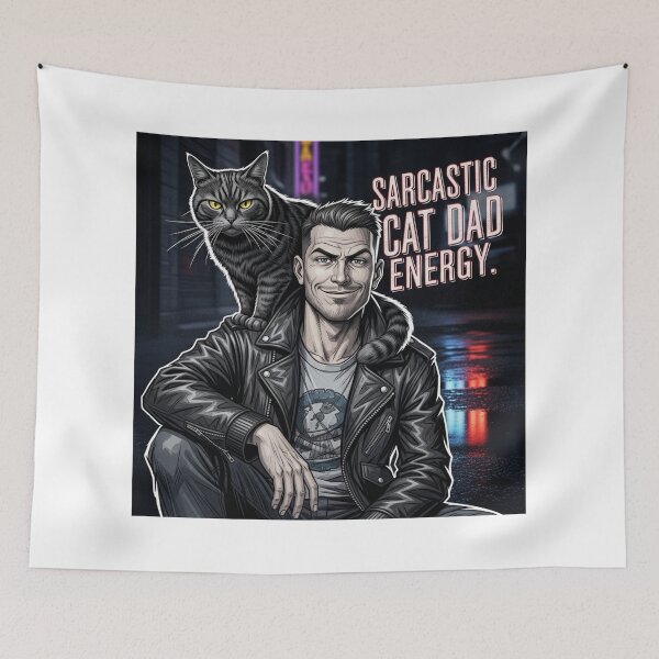 Item preview, Sarcastic Cat Dad Energy designed and sold by PetJoyPrintsCO.