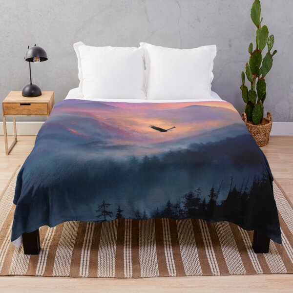 Item preview, A Bald Eagle soaring above misty mountains at sunrise, Birds in Motion designed and sold by CDC40.