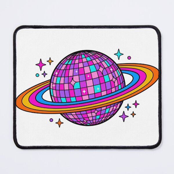 Item preview, Retro Disco Ball Planet With Saturn Rings Groovy Space Design designed and sold by Vibe-Vortex.