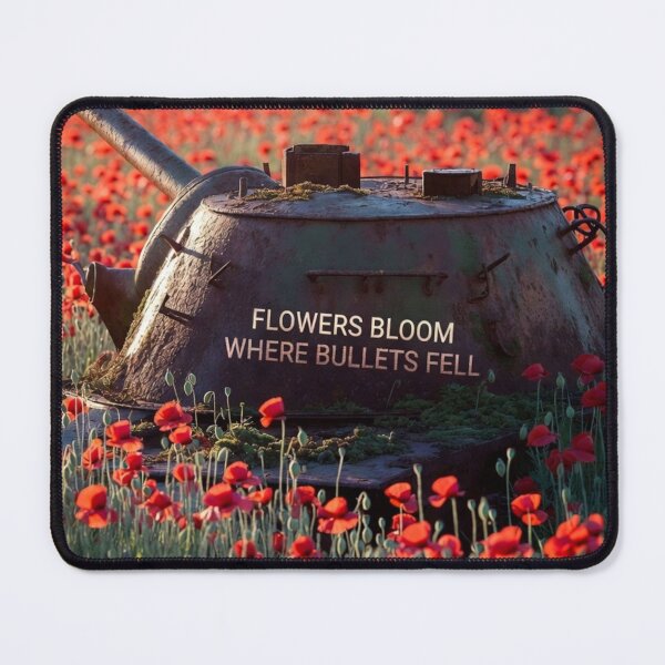 Item preview, Flowers Bloom Where Bullets Fell - Peace Poppy Art designed and sold by MakarenaCreate.