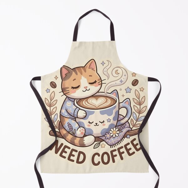 Item preview, Need Coffee - Sleepy Cat Hugging Mug Cozy Morning Sticker designed and sold by WowDezign.