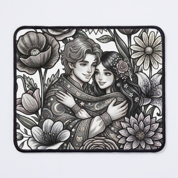 Item preview, Flowers and a young man and woman. designed and sold by PP&RAINBOW SHOP.
