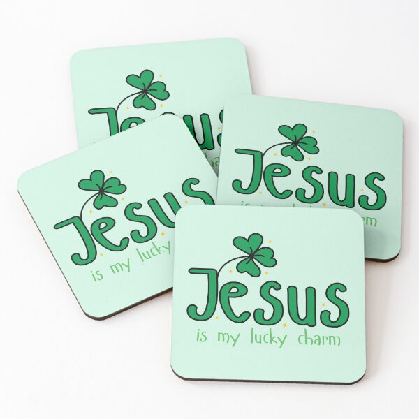 Item preview, Lucky Charms I Have Jesus Gold and Green Clover Shamrock designed and sold by Forevermore.