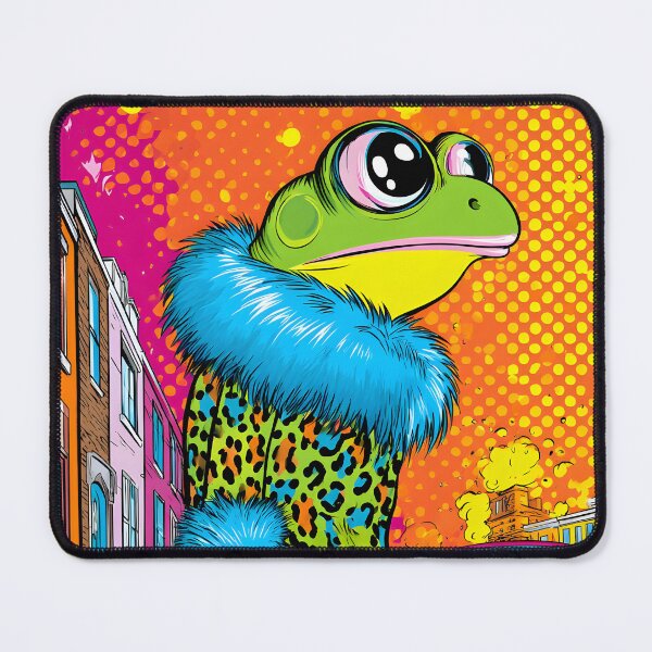 Item preview, Frog in a Leopard Coat with Fashion Accessories designed and sold by Artessie.