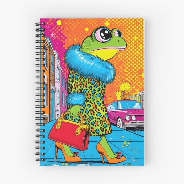 Item preview, Frog in a Leopard Coat with Fashion Accessories designed and sold by Artessie.