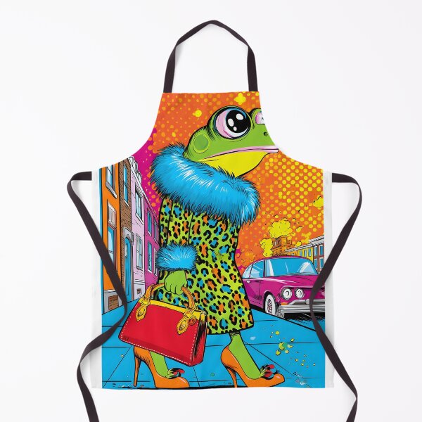 Item preview, Frog in a Leopard Coat with Fashion Accessories designed and sold by Artessie.