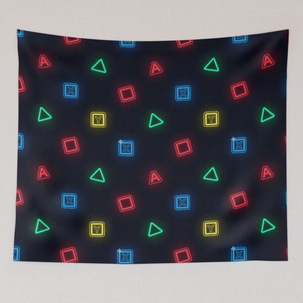 Item preview, Neon Game Button Pattern designed and sold by StickVerse by Owais.
