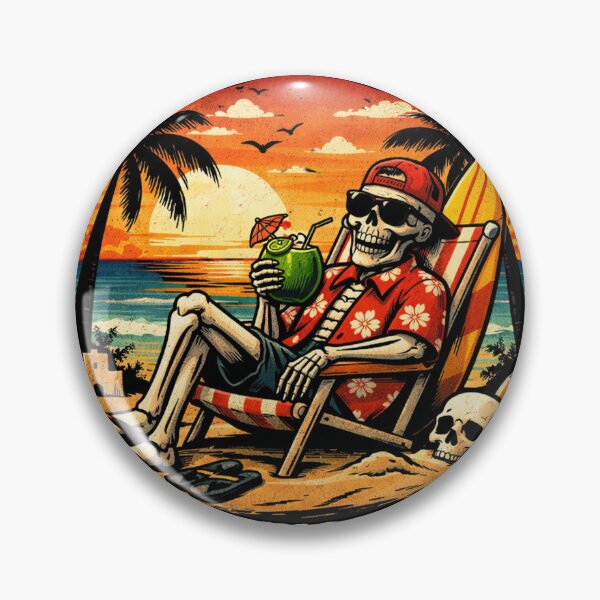 Item preview, Too Old To Live Too Young To Die – Funny Skeleton Beach Retro Summer Graphic Tee designed and sold by HubCreates.