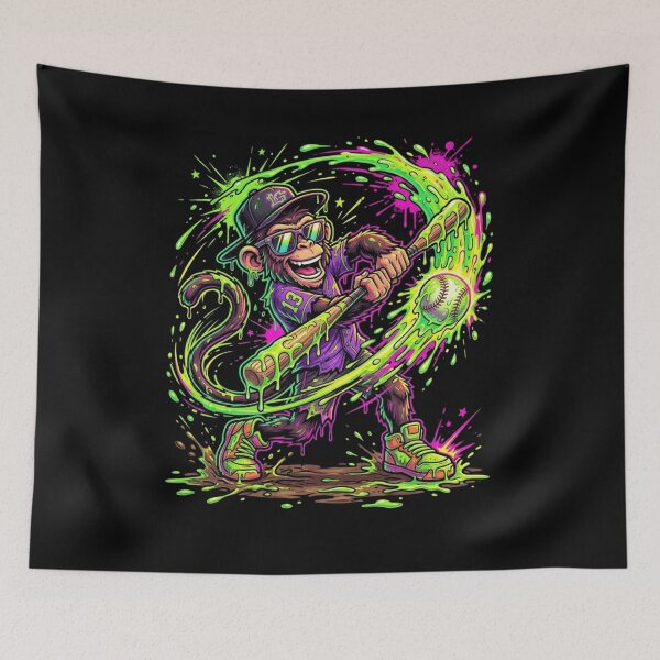Item preview, Monkey Funny Animals Baseball Drip Kids Youth Boys  designed and sold by FreshVibe Prints.