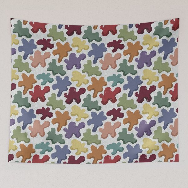 Item preview, Colorful Mid Century Modern Abstract Paint Blobs designed and sold by Seamlessly Buffalo.